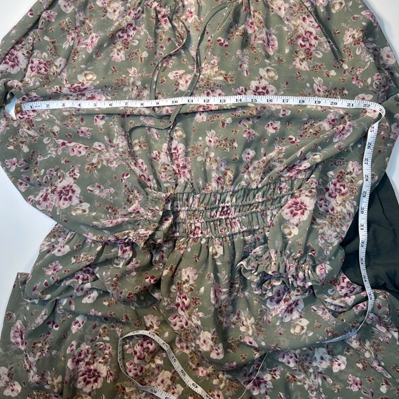 Kori Sage Green Floral Long-Sleeve Dress - Picture 7 of 7